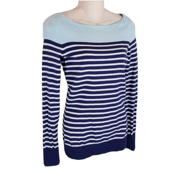 Lilly Pulitzer Maria Boatneck Sweater Blue Striped Small S - Picture 4 of 8
